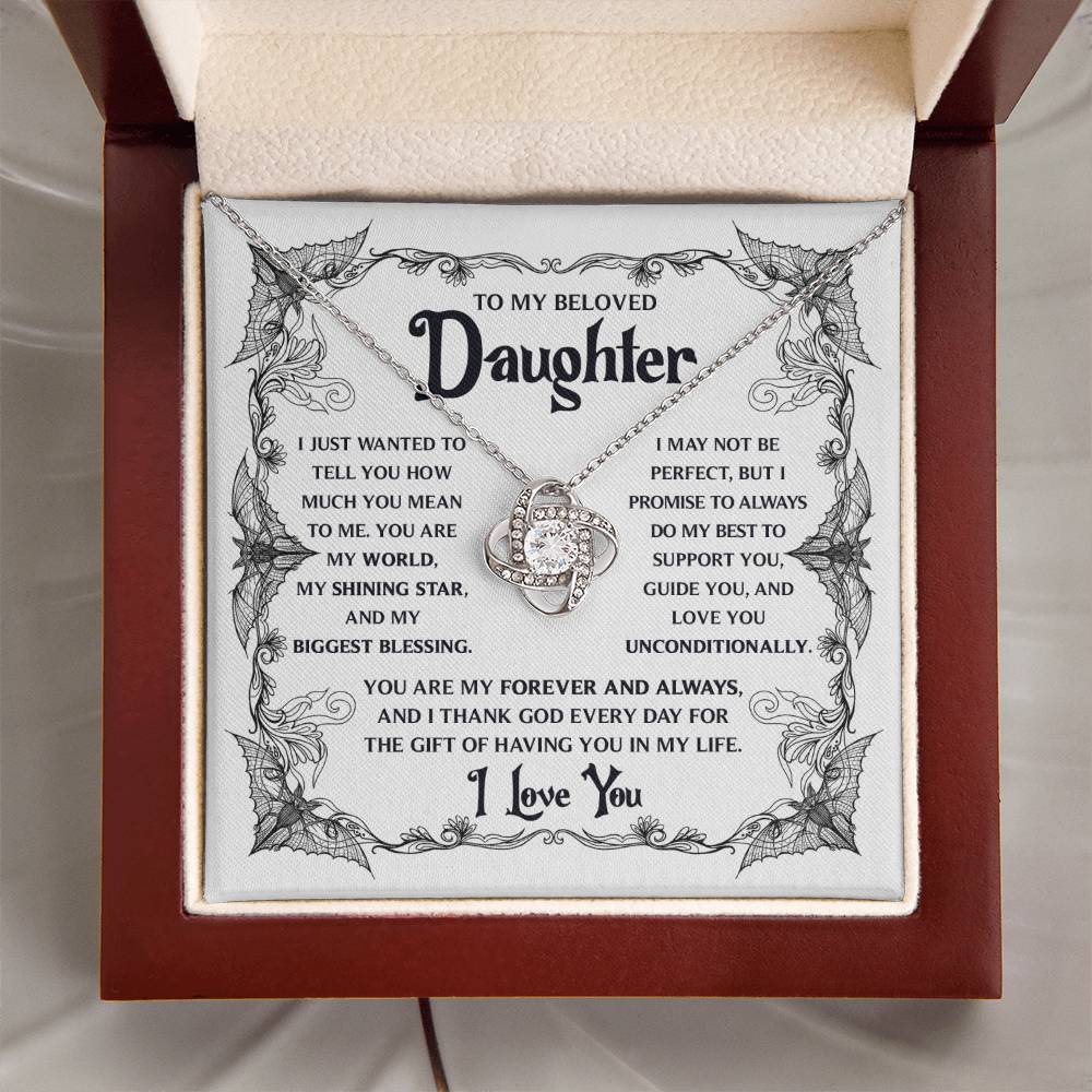 To My Beloved Daughter My Biggest Blessing | Halloween Love Knot Necklace