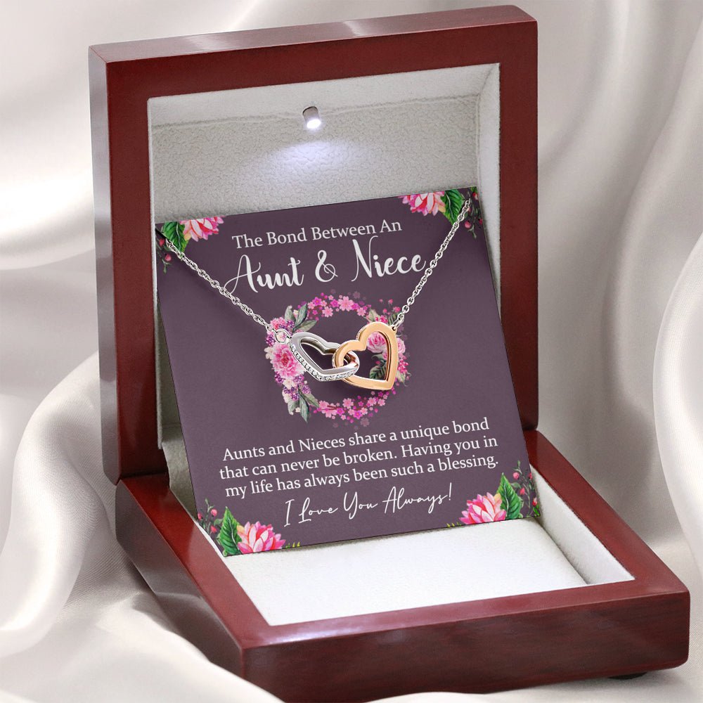 Aunt & Niece Interlocking Hearts Necklace, Aunt Gift, Niece Gift, Maroon - keepsaken