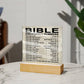 Bible Emergency Numbers Inspirational Square Acrylic Plaque, Religious Decor - keepsaken