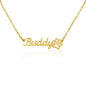 Custom Personalized Paw Print Name Necklace - keepsaken