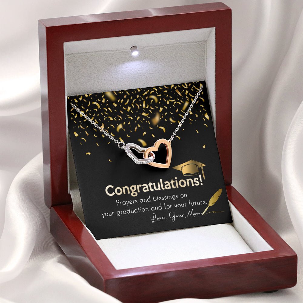Graduation Gift, Interlocking Hearts Graduation Card Necklace, Grad 2021, High School Graduation, College Graduation - keepsaken