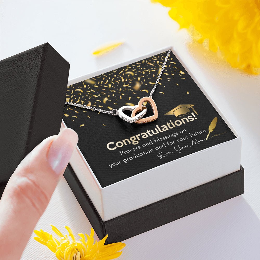Graduation Gift, Interlocking Hearts Graduation Card Necklace, Grad 2021, High School Graduation, College Graduation - keepsaken