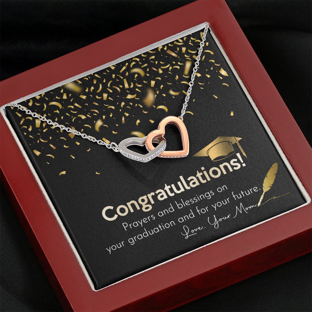 Graduation Gift, Interlocking Hearts Graduation Card Necklace, Grad 2021, High School Graduation, College Graduation - keepsaken