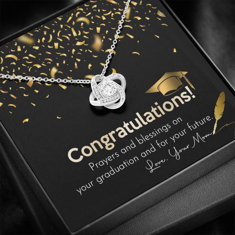 Graduation Gift, Love Knot Necklace Graduation Card Necklace - keepsaken
