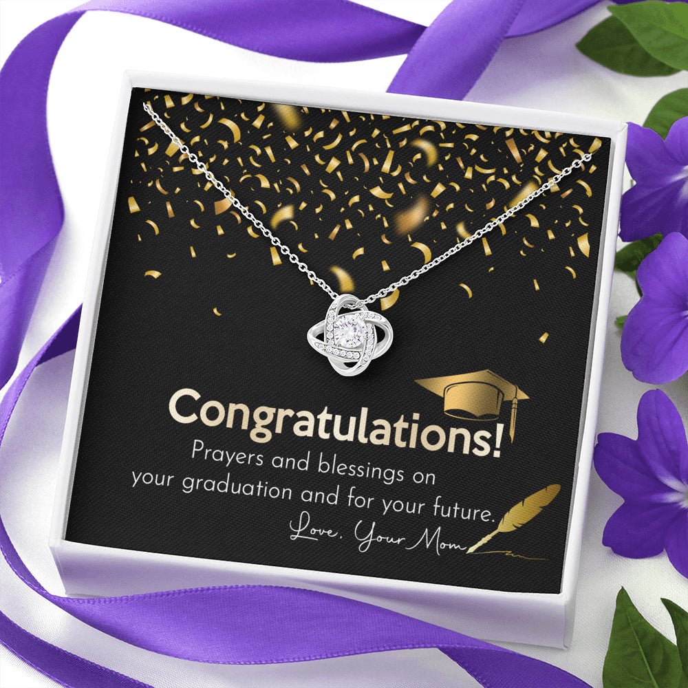 Graduation Gift, Love Knot Necklace Graduation Card Necklace - keepsaken