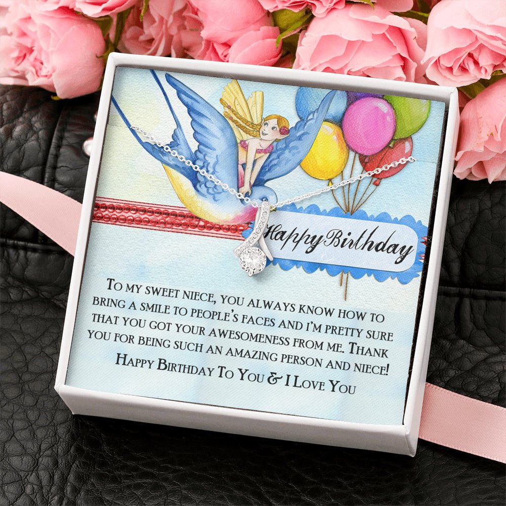 Happy Birthday Niece Love Knot Pendant Necklace - keepsaken