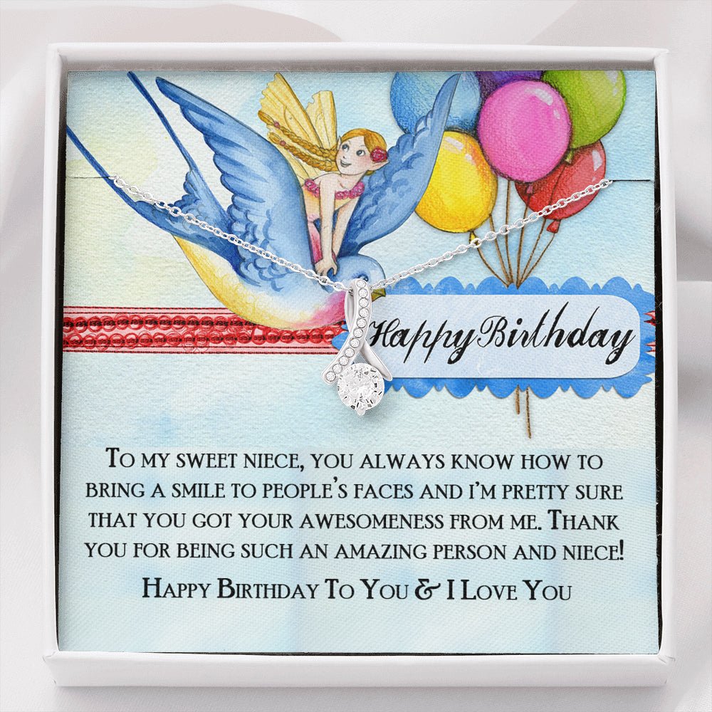 Happy Birthday Niece Love Knot Pendant Necklace - keepsaken