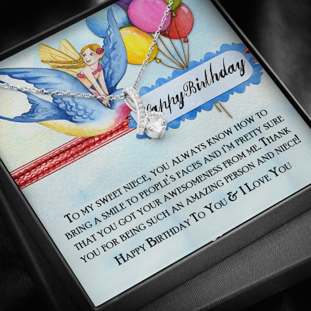 Happy Birthday Niece Love Knot Pendant Necklace - keepsaken