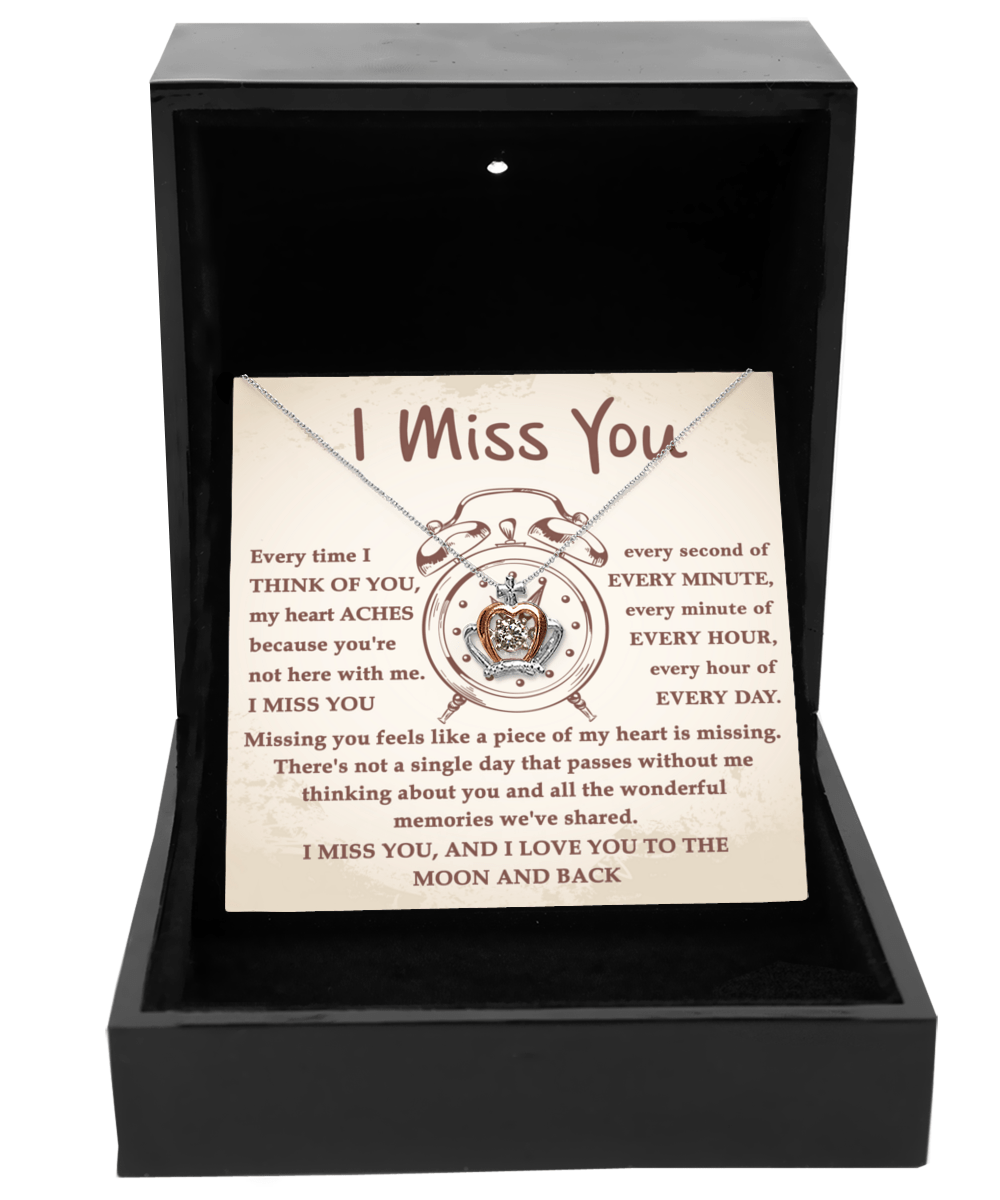 I Miss You Every Second | Crown Pendant Pendant Necklace - keepsaken