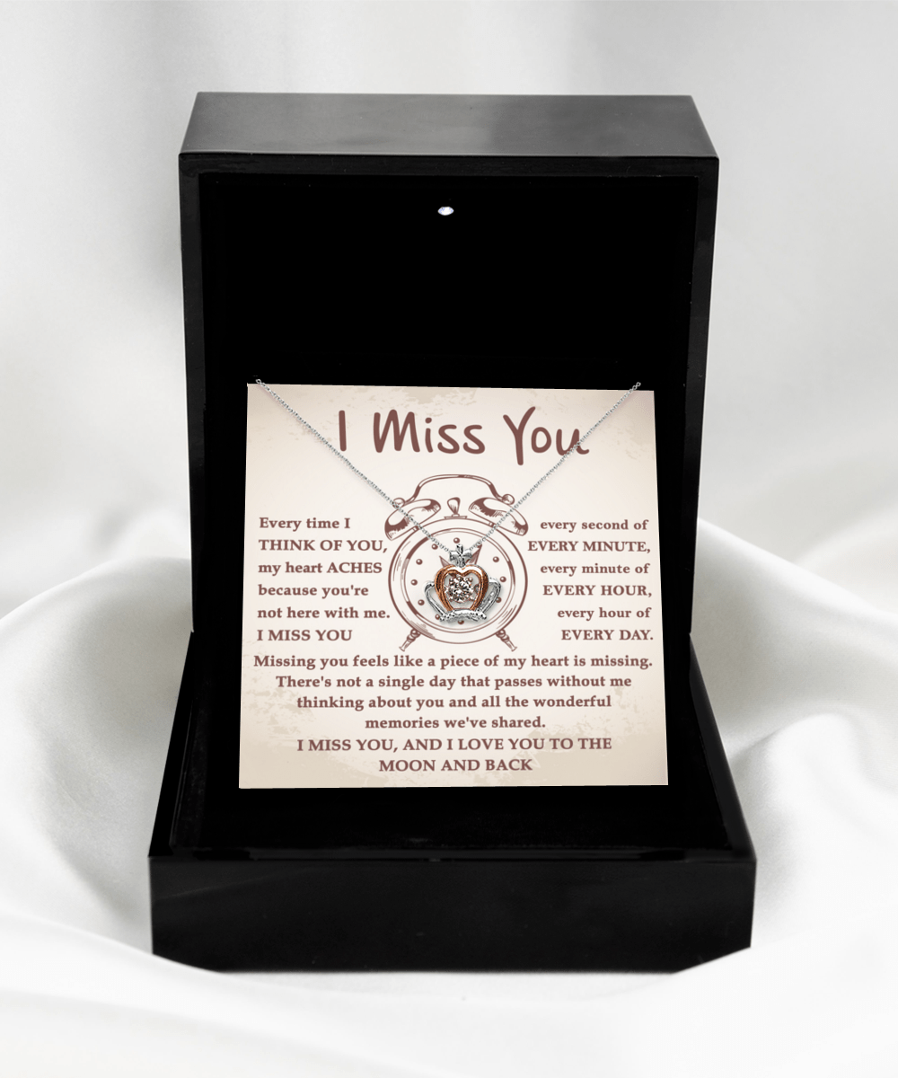 I Miss You Every Second | Crown Pendant Pendant Necklace - keepsaken
