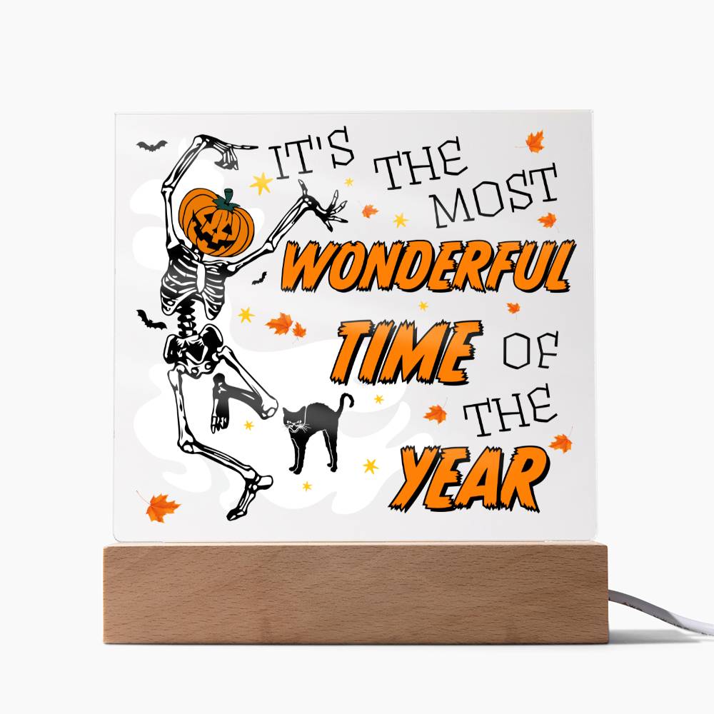 It's The Most Wonderful Time Of The Year Halloween Square Acrylic Plaque, Halloween Decor - keepsaken