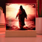 Jesus Walking On Water Into The Sunset Square Acrylic Plaque, Religious Decor, Jesus Decor, Church Gift, Secret Sister Gift - keepsaken