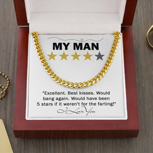 My Man Excellent Best Kisses Would Bang Again | Cuban Link Chain Necklace - keepsaken