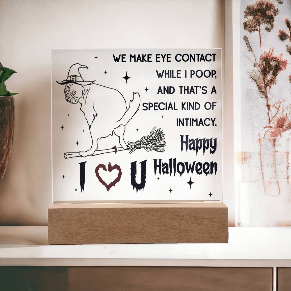 Special Kind Of Intimacy Funny Cat Halloween Gift | Square Acrylic Plaque - keepsaken