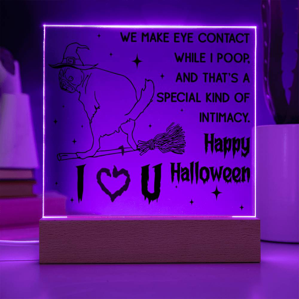 Special Kind Of Intimacy Funny Cat Halloween Gift | Square Acrylic Plaque - keepsaken
