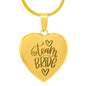 Team Bride Engraved Heart Pendant Necklace - keepsaken