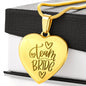 Team Bride Engraved Heart Pendant Necklace - keepsaken