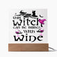 This Witch Can Be Bribed With Wine Halloween Square Acrylic Plaque, Halloween Decor - keepsaken