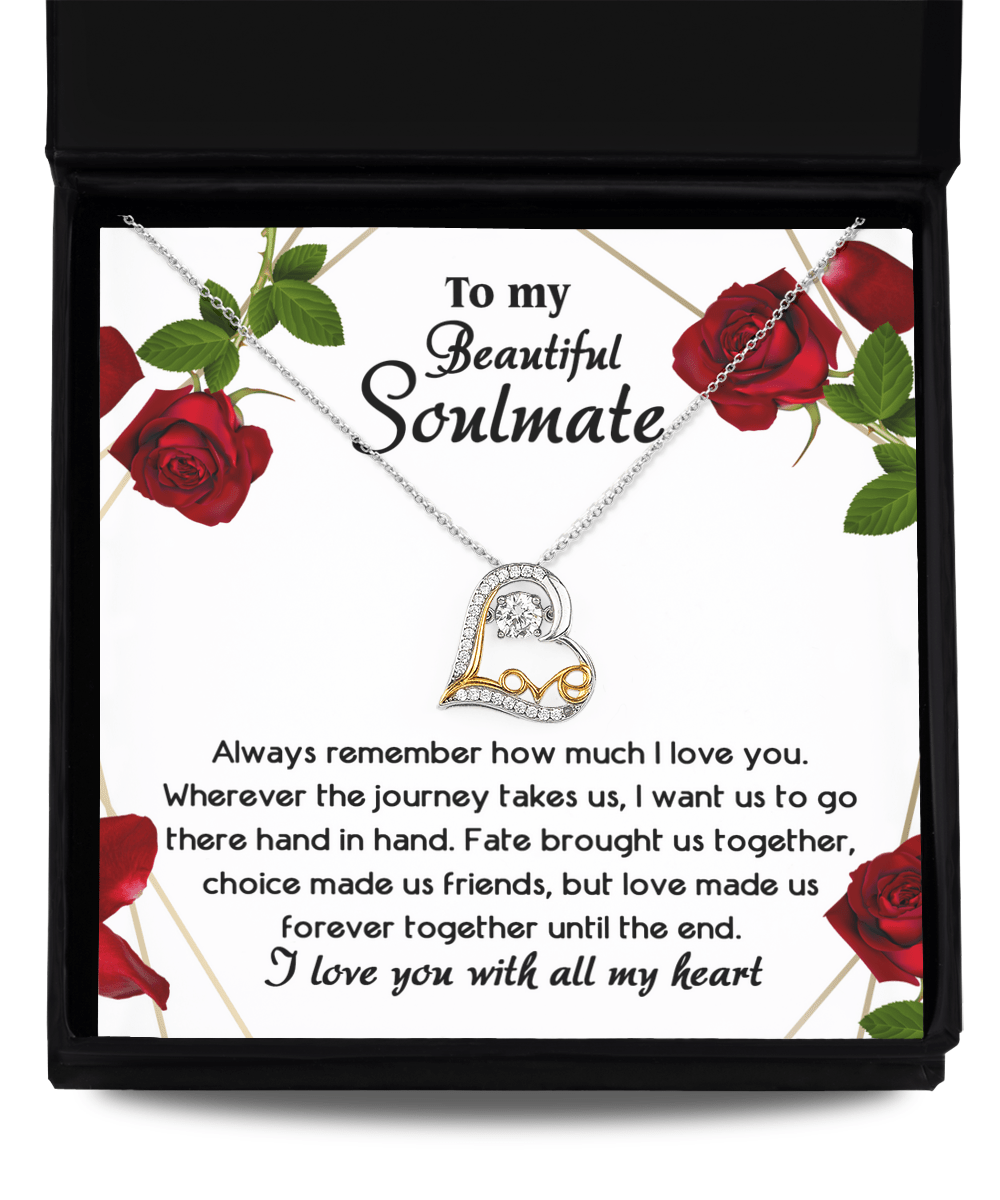To My Beautiful Soulmate Love You With All My Heart | Love Dancing Necklace - keepsaken