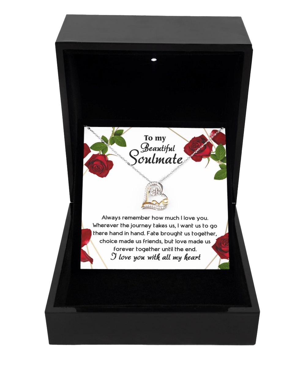 To My Beautiful Soulmate Love You With All My Heart | Love Dancing Necklace - keepsaken
