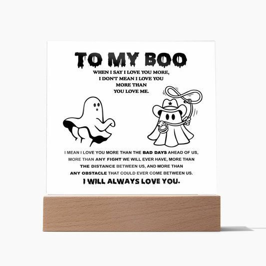 To My Boo My Soulmate Love You More | Square Acrylic Plaque - keepsaken