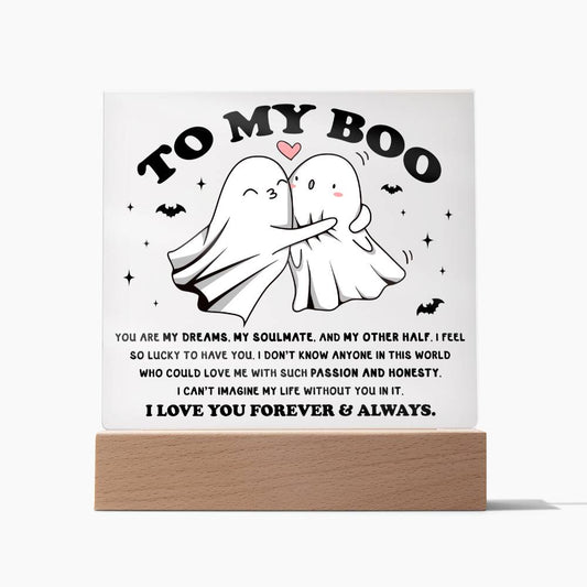 To My Boo My Soulmate My Other Half | Square Acrylic Plaque - keepsaken