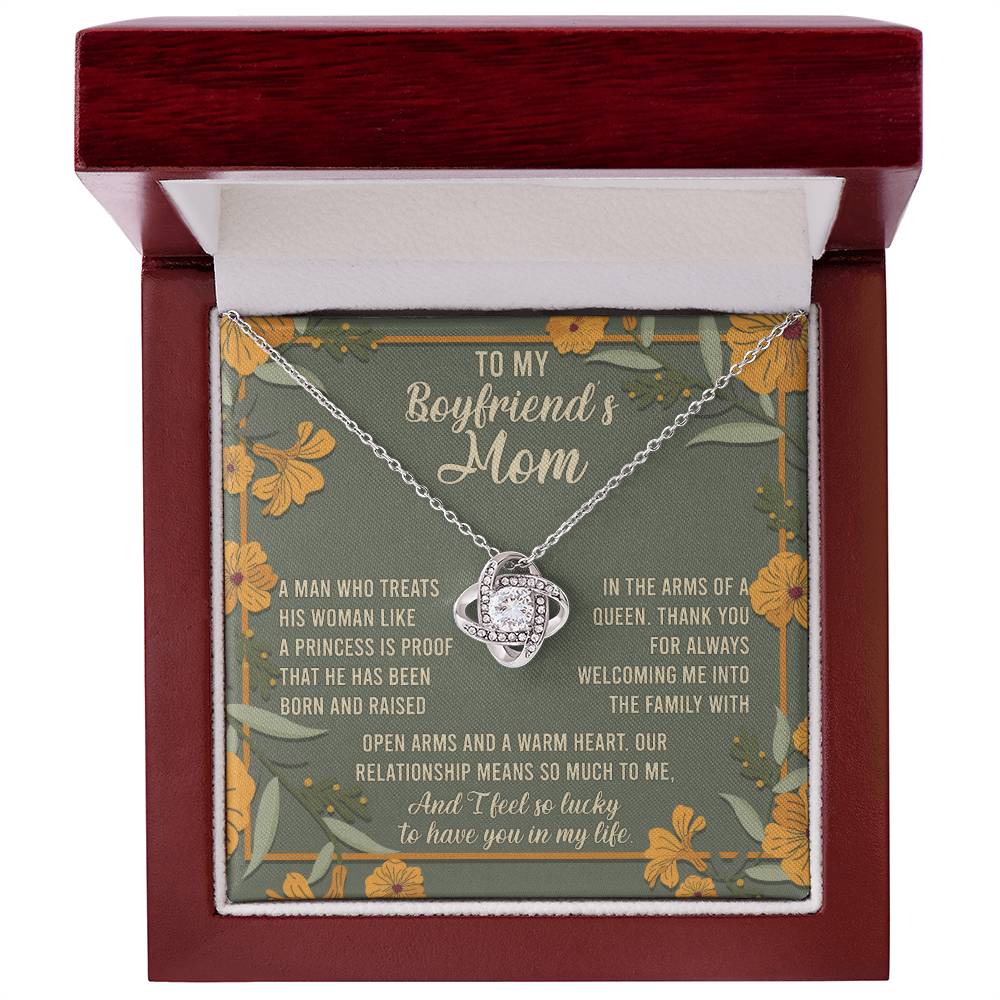 To My Boyfriend's Mom I Feel So Lucky To Have You In My Life Love Knot Necklace - keepsaken