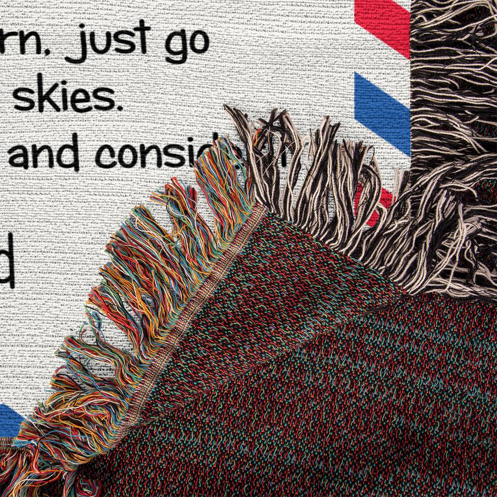 To My Daughter From Dad Airmail Letter Blanket, Heirloom Woven Blanket for Daughter - keepsaken