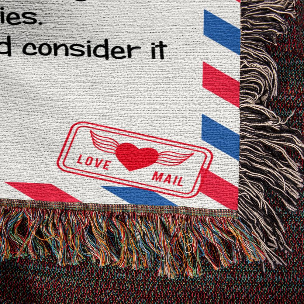 To My Daughter From Dad Airmail Letter Blanket, Heirloom Woven Blanket for Daughter - keepsaken