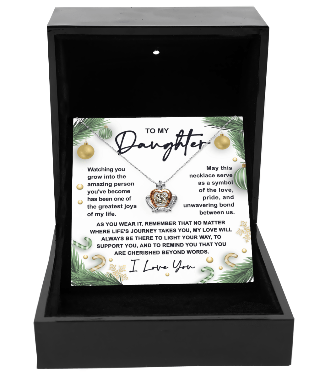 To My Daughter Symbol Of Love | Crown Pendant Necklace - keepsaken