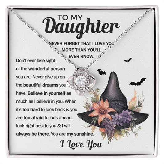 To My Daughter You Are My Sunshine | Halloween Love Knot Necklace - keepsaken