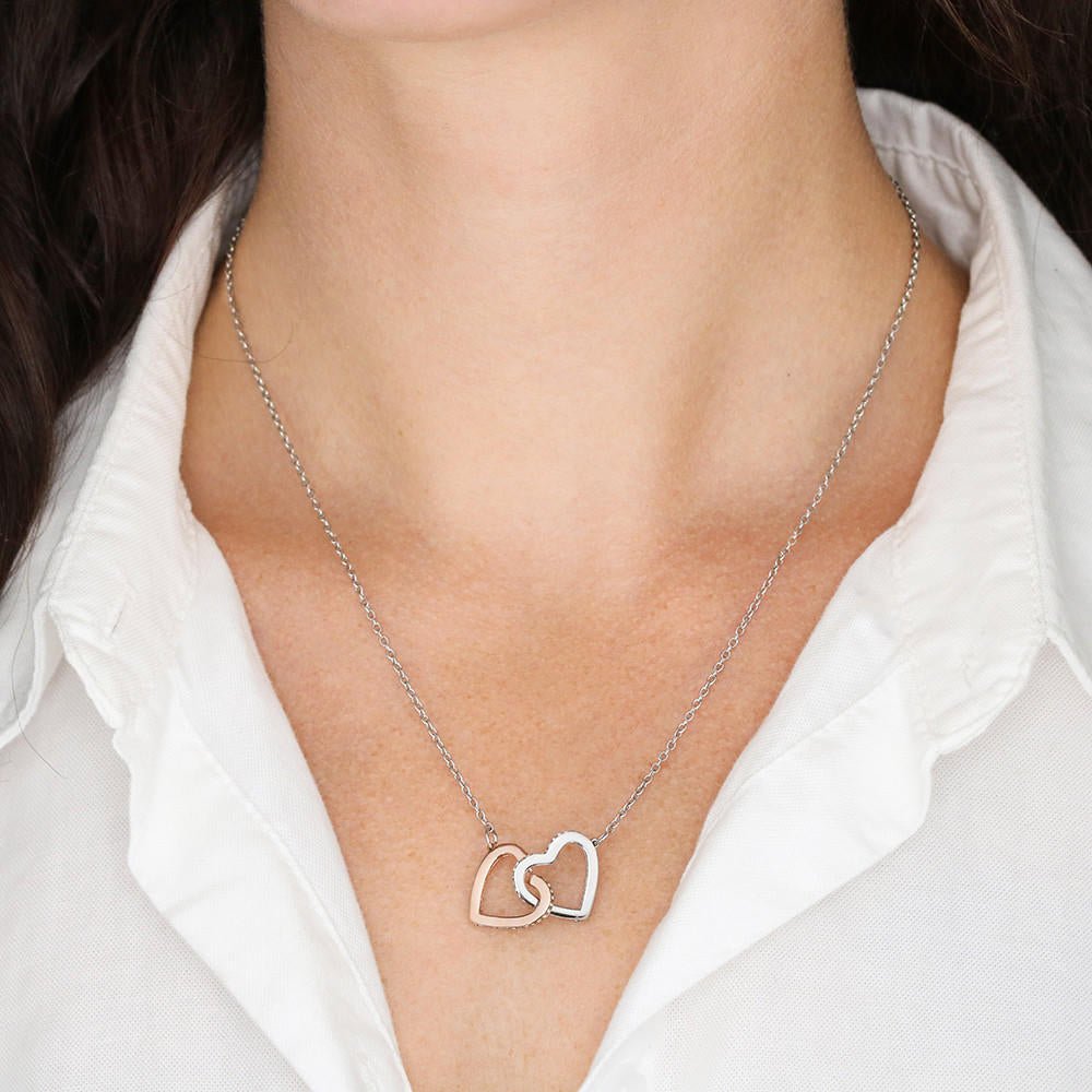 To My Daughter You Will Always Be My Baby Girl Love Mom, Interlocking Heart Necklace, Daughter Gift - keepsaken
