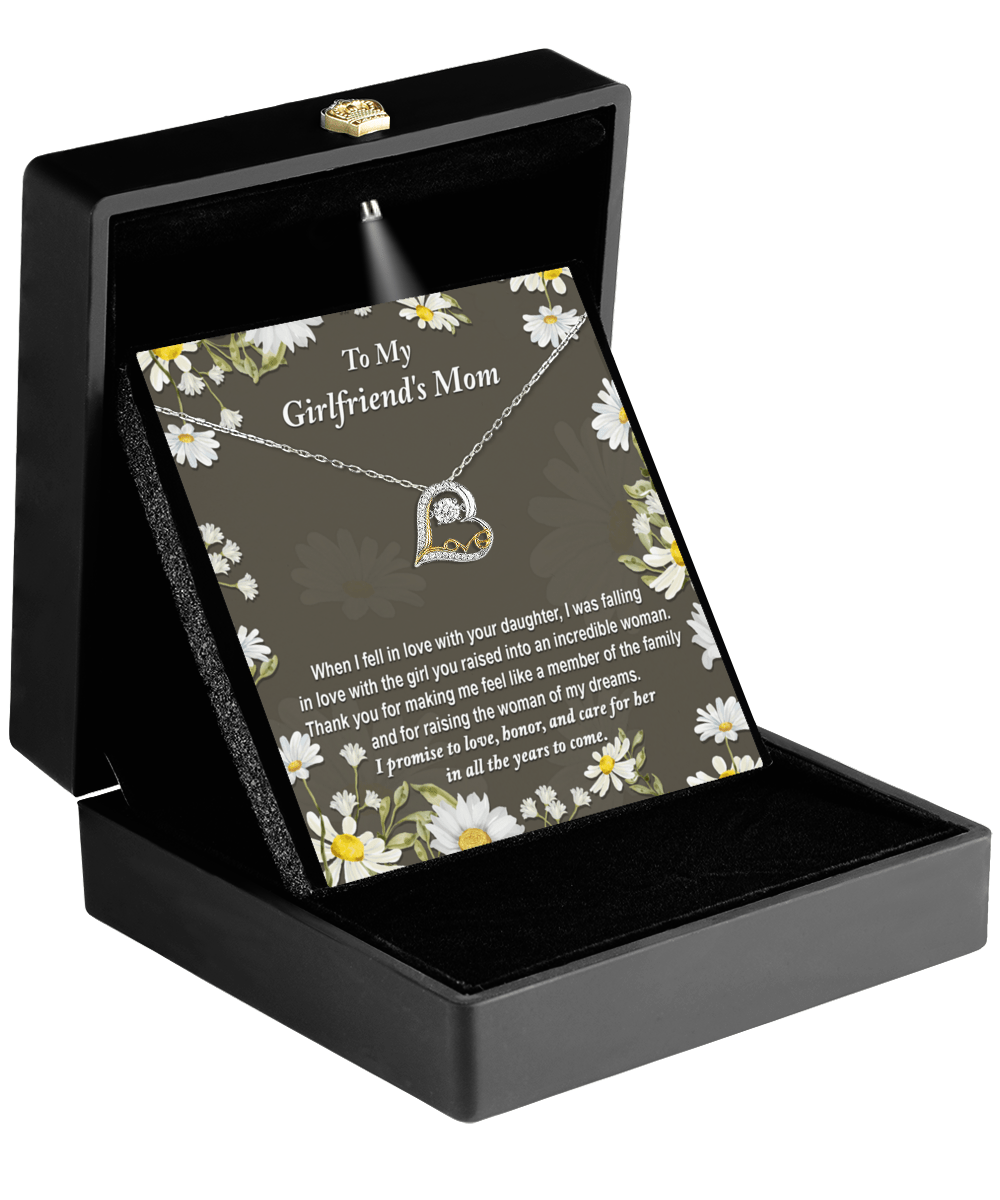 To My Girlfriend's Mom Love Honor And Care | Love Dancing Necklace - keepsaken