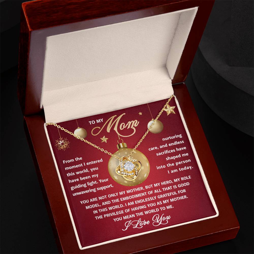 To My Mom My Role Model Love Knot Pendant Necklace, Gift For Mom - keepsaken