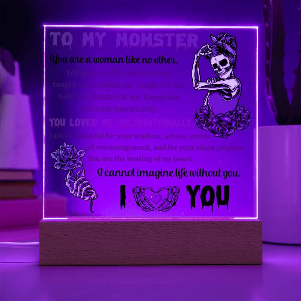 To My Momster You Are A Woman Like No Other | Square Acrylic Plaque - keepsaken