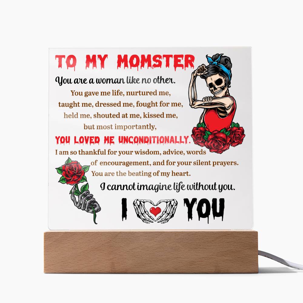 To My Momster You Are A Woman Like No Other | Square Acrylic Plaque - keepsaken