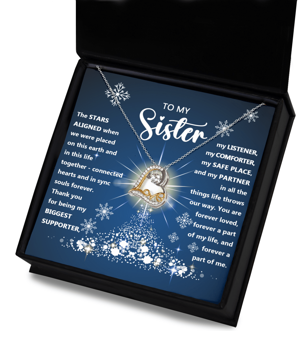 To My Sister Forever A Part Of Me Dancing Love Necklace - keepsaken