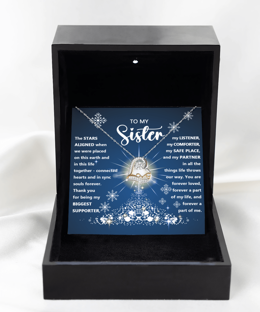 To My Sister Forever A Part Of Me Dancing Love Necklace - keepsaken