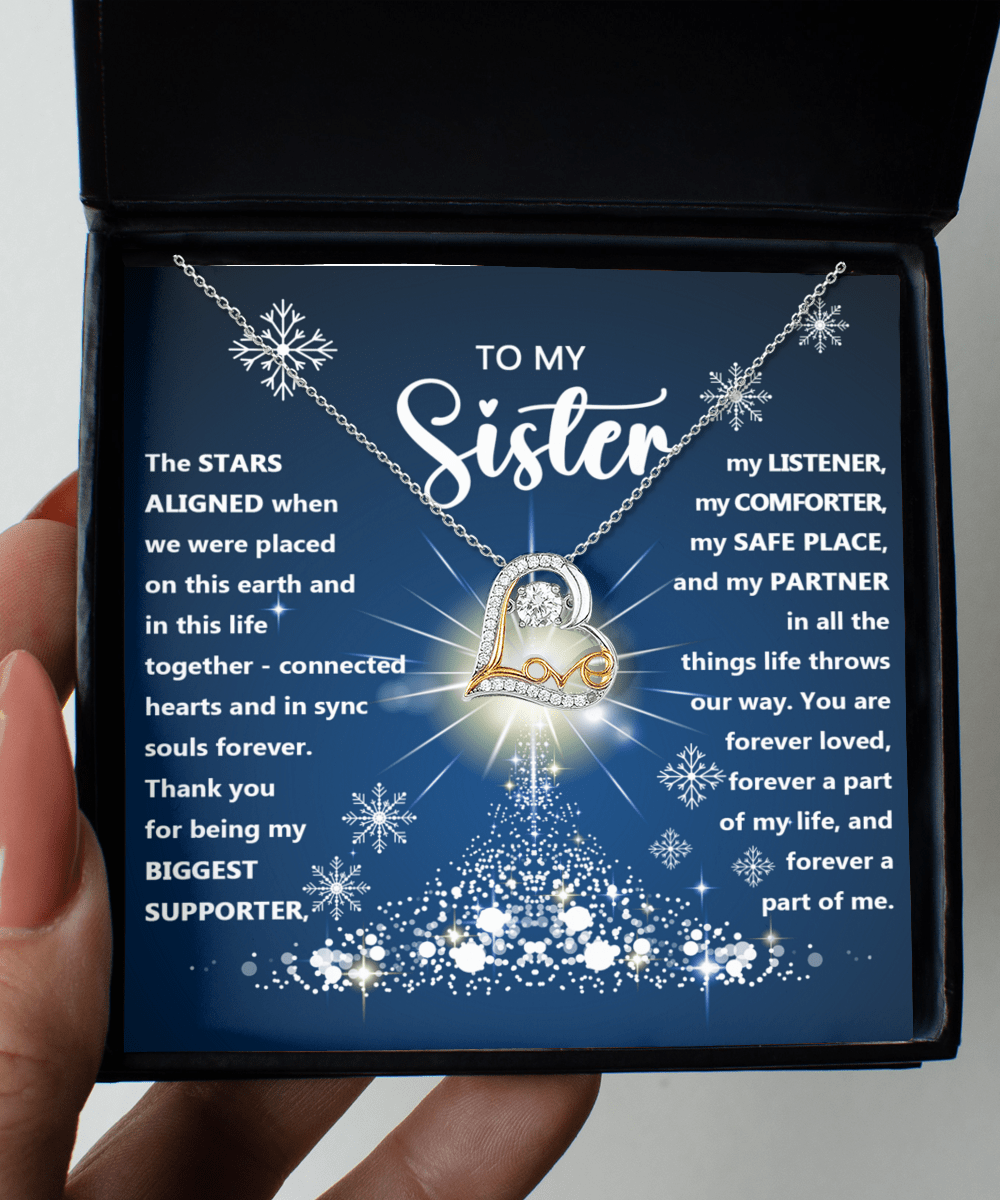 To My Sister Forever A Part Of Me Dancing Love Necklace - keepsaken