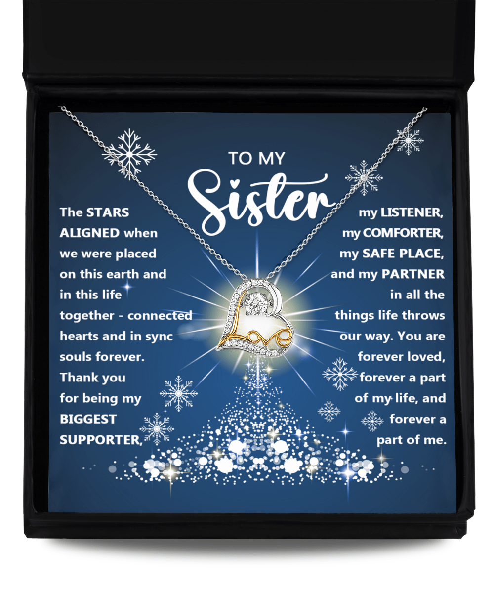 To My Sister Forever A Part Of Me Dancing Love Necklace - keepsaken
