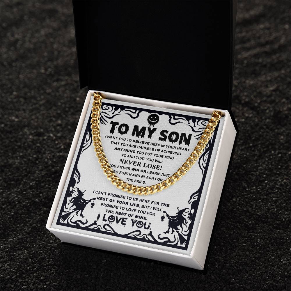 To My Son Either Win Or Learn | Cuban Link Chain - keepsaken
