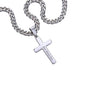 To My Son Love Mom Cuban Chain with Artisan Cross Necklace With Custom Engraving On Back - keepsaken