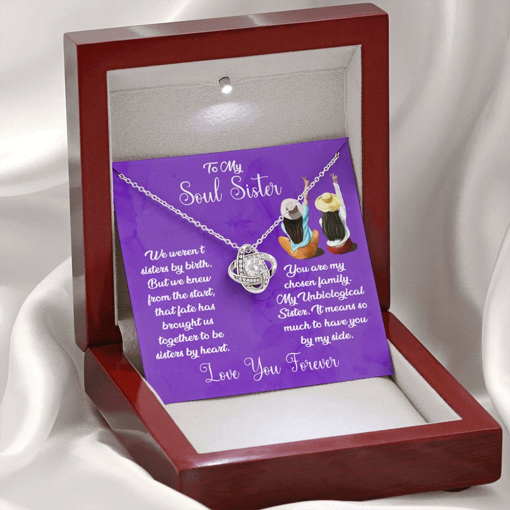 To My Soul Sister Love Knot Necklace - keepsaken