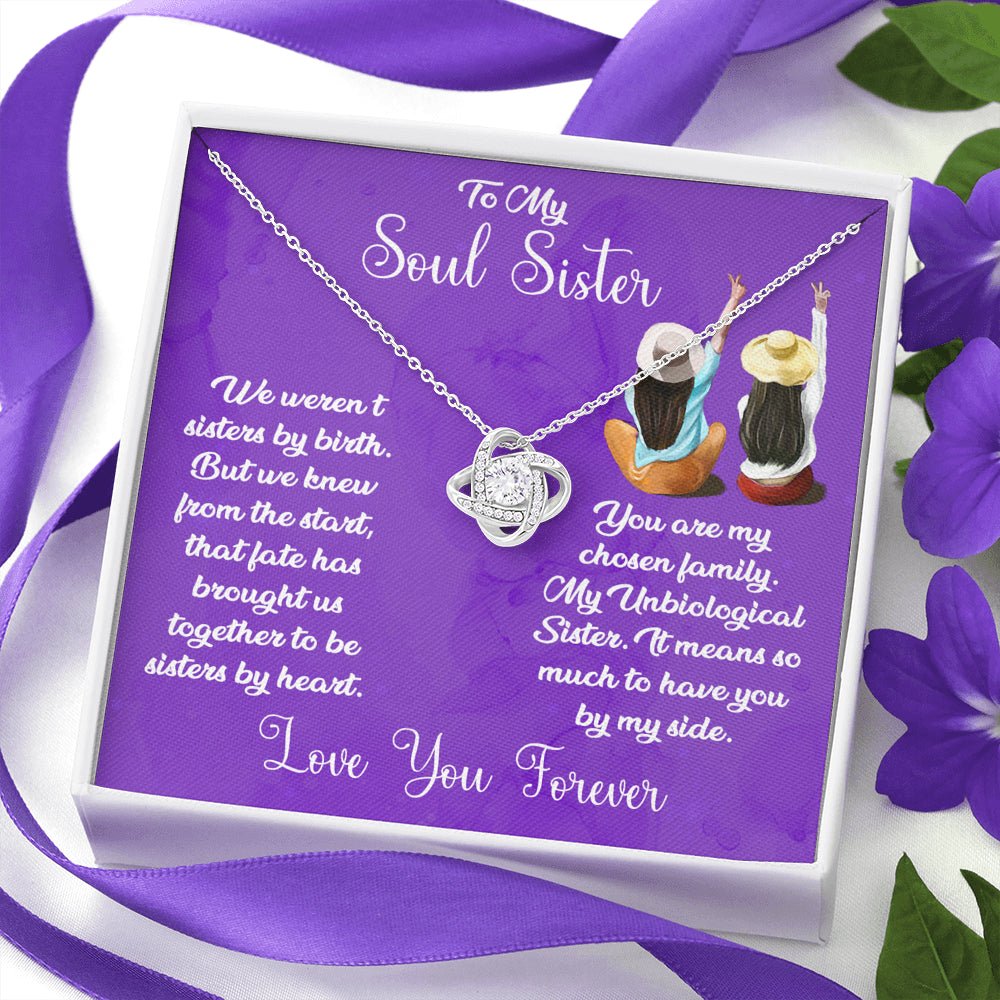 To My Soul Sister Love Knot Necklace - keepsaken