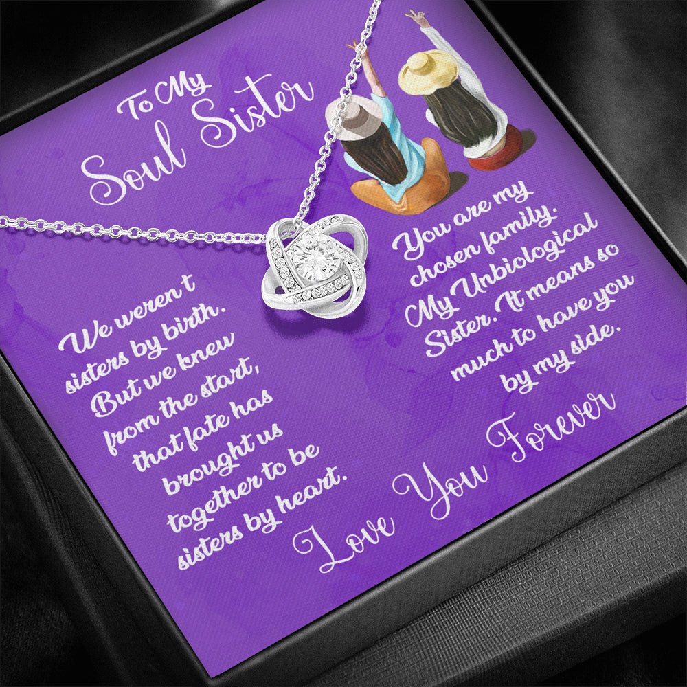 To My Soul Sister Love Knot Necklace - keepsaken