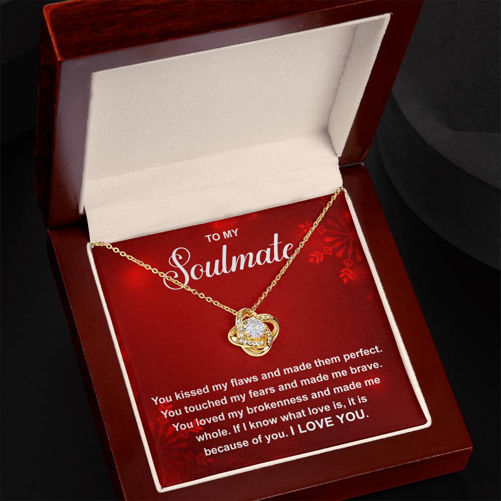 To My Soulmate Because I Love You, Love Knot Necklace - keepsaken