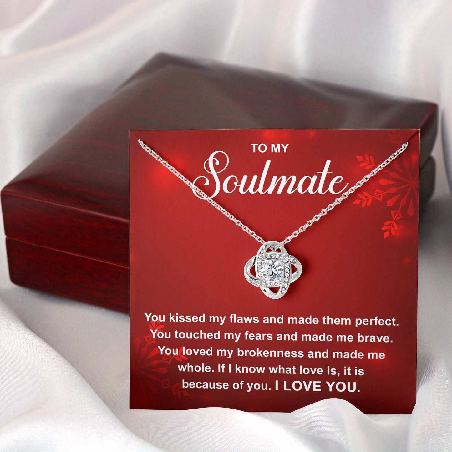To My Soulmate Because I Love You, Love Knot Necklace - keepsaken