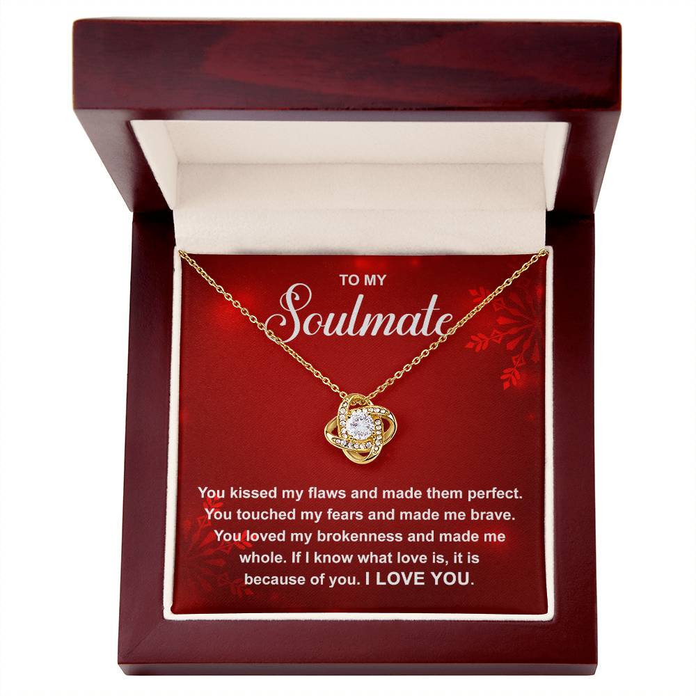To My Soulmate Because I Love You, Love Knot Necklace - keepsaken