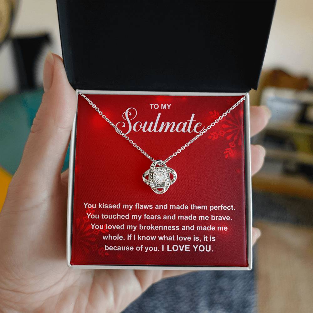 To My Soulmate Because I Love You, Love Knot Necklace - keepsaken