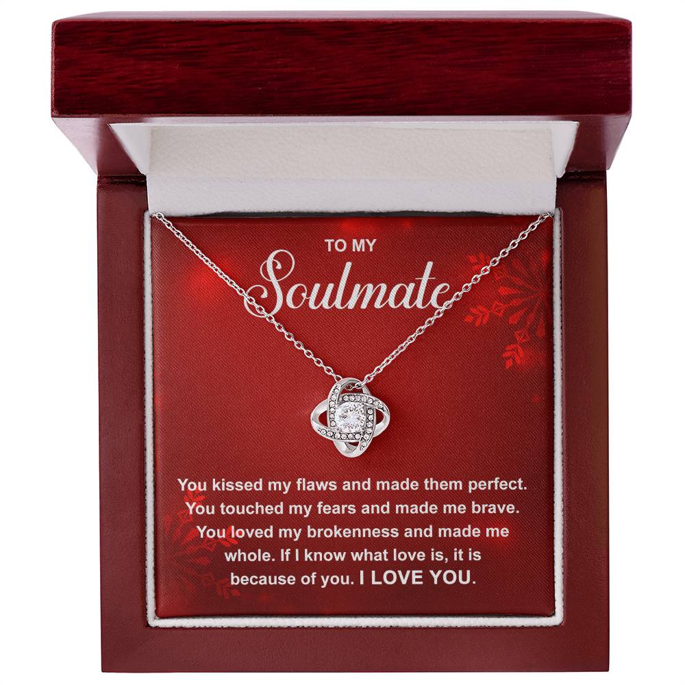 To My Soulmate Because I Love You, Love Knot Necklace - keepsaken